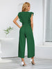 Ruffled Surplice Cap Sleeve Jumpsuit Trendsi