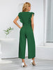Ruffled Surplice Cap Sleeve Jumpsuit Trendsi