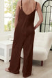 Scoop Neck Spaghetti Strap Pocket Jumpsuit Trendsi