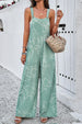 Printed Wide Strap Jumpsuit with Pockets Trendsi