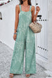 Printed Wide Strap Jumpsuit with Pockets Trendsi