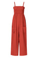 Smocked Spaghetti Strap Wide Leg Jumpsuit Trendsi