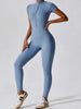 Short Sleeve Active Jumpsuit Trendsi