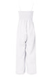 Smocked Spaghetti Strap Wide Leg Jumpsuit Trendsi