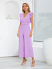 BazaarBey Ruffled Surplice Cap Sleeve Jumpsuit