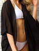 Open Front Half Sleeve Cover-Up Trendsi