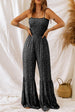 BazaarBey Floral Spaghetti Strap Wide Leg Jumpsuit