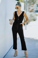 V-Neck Tie Waist Sleeveless Jumpsuit Trendsi