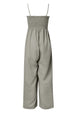 Smocked Spaghetti Strap Wide Leg Jumpsuit Trendsi
