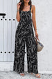 Printed Wide Strap Jumpsuit with Pockets Trendsi