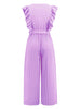 Ruffled Surplice Cap Sleeve Jumpsuit Trendsi