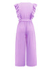 Ruffled Surplice Cap Sleeve Jumpsuit Trendsi