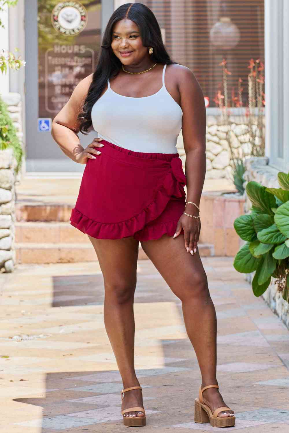 Remember Me Plus Size Ruffled Hem Skort Trendsi