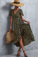Floral  Neck Tied Midi Dress -BazaarBey - www.shopbazaarbey.com