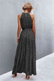 Printed Sleeveless Tie Waist Maxi Dress Bazaarbey
