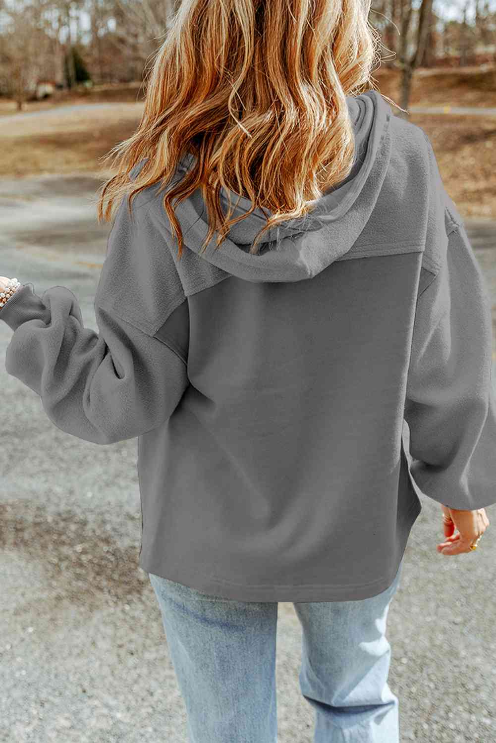 Zip-Up Drawstring Hooded Jacket Bazaarbey
