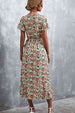 Floral  Neck Tied Midi Dress -BazaarBey - www.shopbazaarbey.com