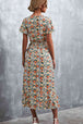 Floral  Neck Tied Midi Dress -BazaarBey - www.shopbazaarbey.com