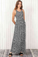 Leopard Round Neck Sleeveless Maxi Dress Bazaarbey