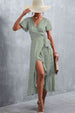 Floral  Neck Tied Midi Dress -BazaarBey - www.shopbazaarbey.com