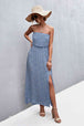 Strapless Split Maxi Dress Bazaarbey