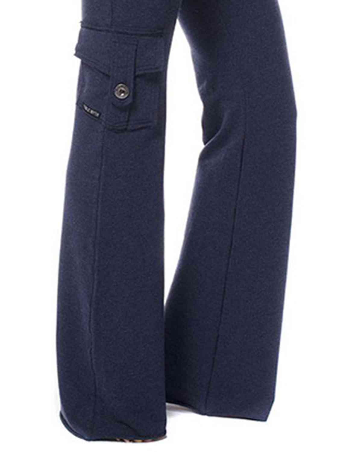 Mid Waist Pants with Pockets Bazaarbey