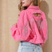 Cropped Collared Neck Dropped Shoulder Denim Jacket Bazaarbey