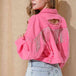 Cropped Collared Neck Dropped Shoulder Denim Jacket Bazaarbey