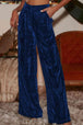 Loose Fit High Waist Long Pants with Pockets Bazaarbey