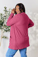 Ribbed Open Front Cardigan with Pockets Bazaarbey