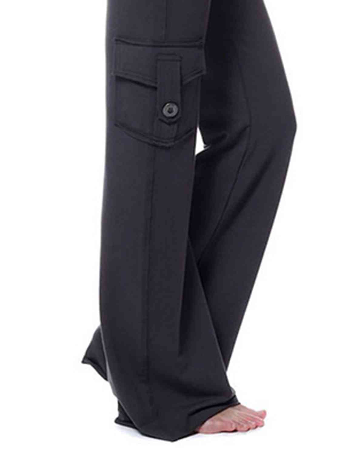 Mid Waist Pants with Pockets Bazaarbey