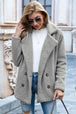 Lapel Collar Sherpa Coat Trendsi