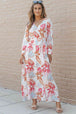 Printed Tie Waist Maxi Dress Bazaarbey