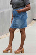 RISEN Amelia Full Size Denim Mini Skirt Bazaarbey