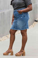 RISEN Amelia Full Size Denim Mini Skirt Bazaarbey