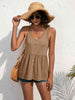 Decorative Button Scoop Neck Tank Bazaarbey