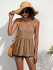 Decorative Button Scoop Neck Tank Bazaarbey