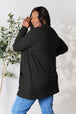 Ribbed Open Front Cardigan with Pockets Bazaarbey