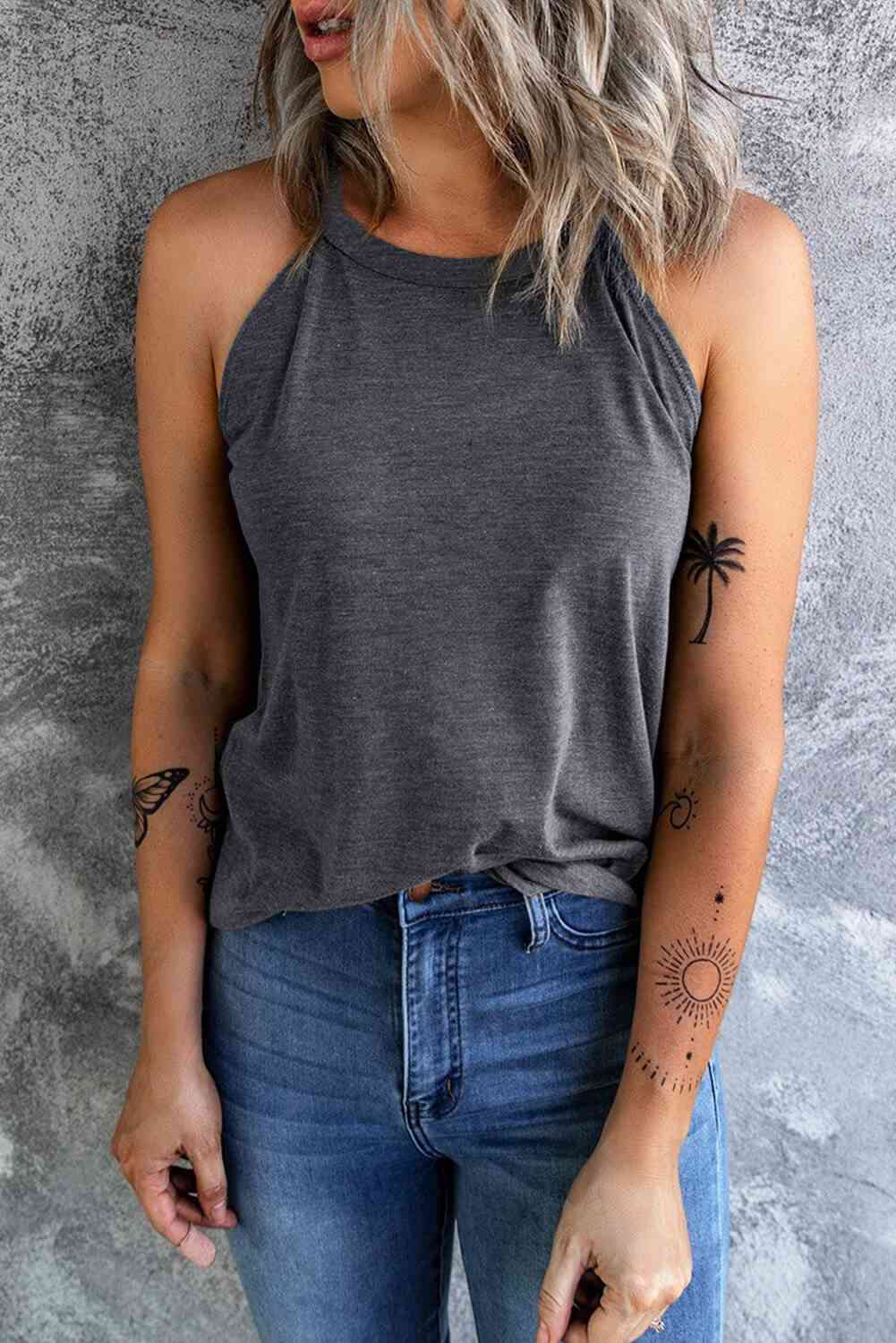 Curved Hem Grecian Tank Top Bazaarbey