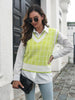 Plaid V-Neck Sweater Vest Trendsi