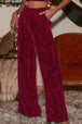 Loose Fit High Waist Long Pants with Pockets Bazaarbey