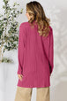 Ribbed Open Front Cardigan with Pockets Bazaarbey