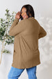 Ribbed Open Front Cardigan with Pockets Bazaarbey