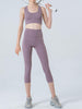 Wide Waistband Cropped Sports Leggings Bazaarbey