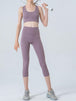 Wide Waistband Cropped Sports Leggings Bazaarbey
