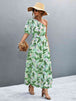 Printed Tie Waist One Shoulder Maxi Dress Bazaarbey