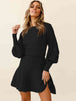 Round Neck Lantern Sleeve Sweater Dress Bazaarbey