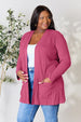Ribbed Open Front Cardigan with Pockets Bazaarbey