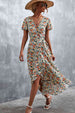 Floral  Neck Tied Midi Dress -BazaarBey - www.shopbazaarbey.com