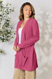Ribbed Open Front Cardigan with Pockets Bazaarbey